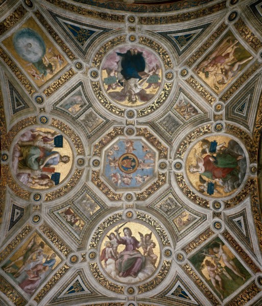 Ceiling in Stanza della Segnatura , ca 1510-1511. Creator: Raphael (Raffaello Sanzio da Urbino) (1483-1520).