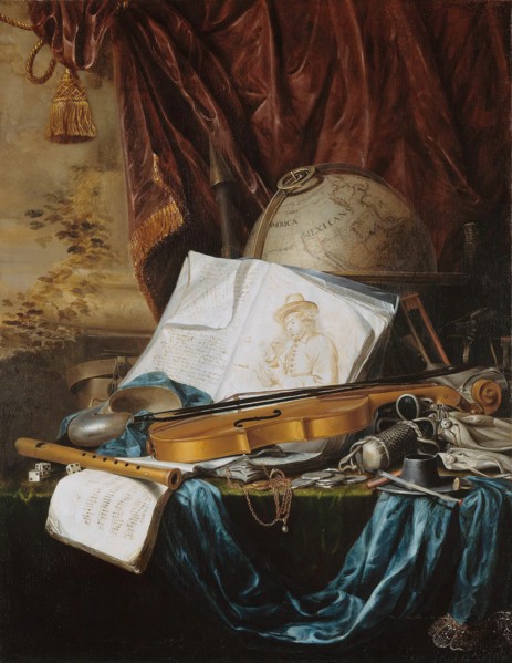 Still Life with musical instruments , 1650. Creator: Ring, Pieter de (1615-1660).