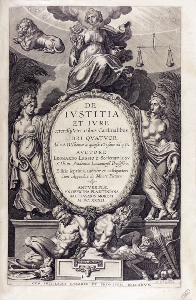 De iustitia et iure by Leonardus Lessius, 1632. Creator: Anonymous.