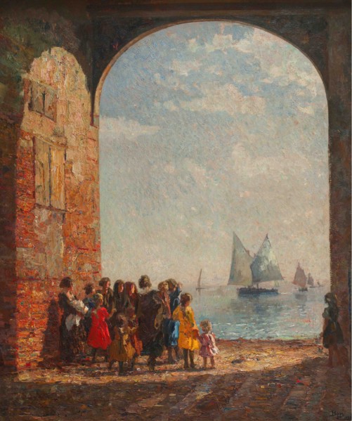 The return of fishing boats, c. 1920. Creator: Ciardi, Beppe (Giuseppe) (1875-1932).