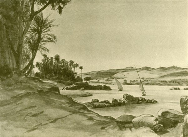 Feluccas on the River Nile, Egypt, 1898.  Creator: Christian Wilhelm Allers.