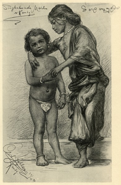 Sinhalese girls, Kandy, Ceylon, 1898. Creator: Christian Wilhelm Allers.