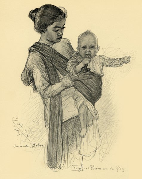 Javanese nanny with European baby, Magalang, 1898. Creator: Christian Wilhelm Allers.