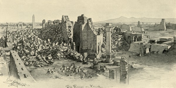 Ruined temples at Karnak, Egypt, 1898. Creator: Christian Wilhelm Allers.