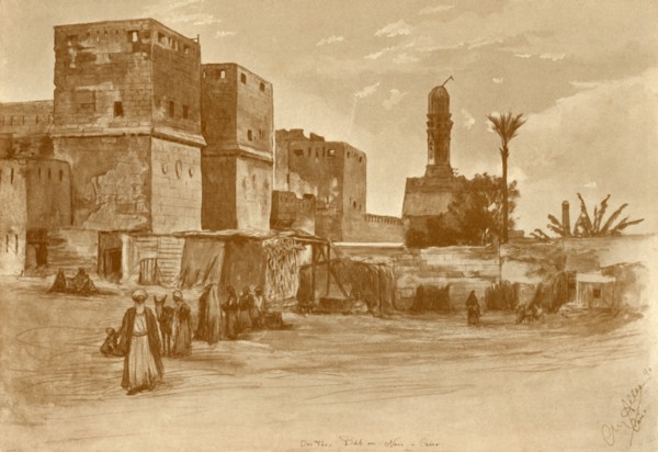 Bab al-Nasr gate in Cairo, 1898. Creator: Christian Wilhelm Allers.