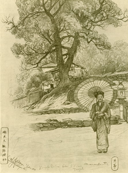 Woman with parasol, Nagasaki, Japan, 1898. Creator: Christian Wilhelm Allers.