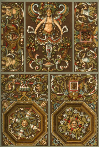 German Renaissance painted plaster ornament, (1898). Creator: Unknown.