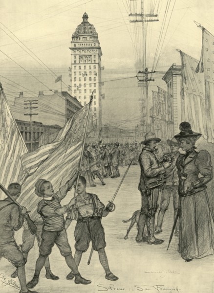 Street scene in San Francisco, USA, 1898. Creator: Christian Wilhelm Allers.
