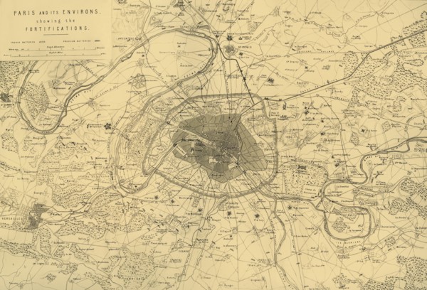 'Paris and its Environs, showing the Fortifications', (c1872).  Creator: R. Walker.