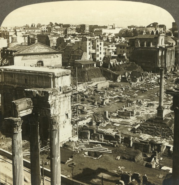 'Temple of Vespasian and Arch of Severus, east from Capitol, Rome, Italy', c1909. Creator: Unknown.