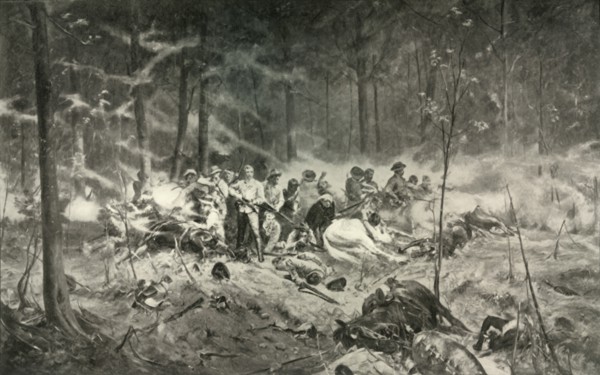 To The Memory of Brave Men. The Last Stand of Major Wilson on the Shanghai River, 1893, 1900. Creator: Allan Stewart.