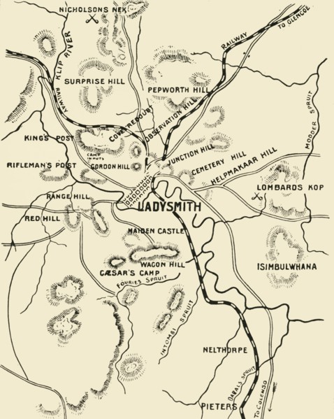 'Map of Ladysmith and Surrounding Heights', 1900. Creator: Unknown.