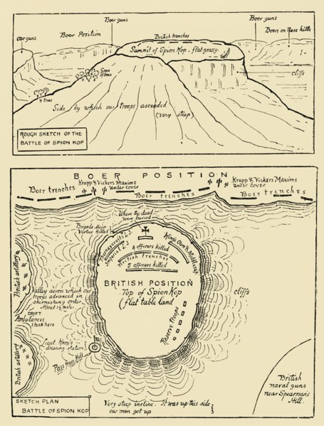 'Sketch and Plan of the Battle of Spion Kop', 1900. Creator: Unknown.