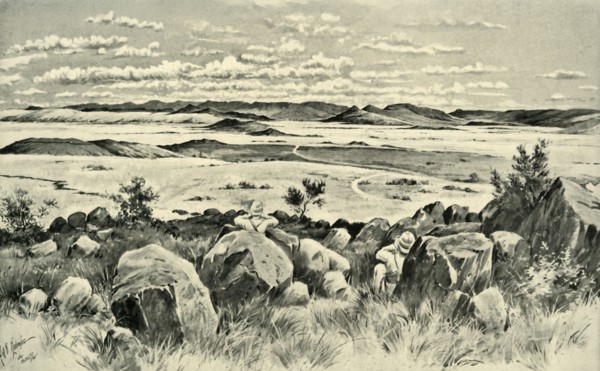 'In Beleaguered Ladysmith - Watching for Buller from Observation Hill', 1900. Creator: Melton Prior.