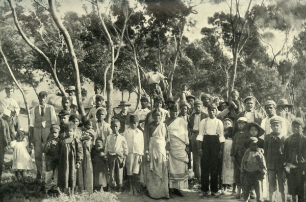 'Hindoo Refugees from the Transvaal in Camp at Cape Town', 1900. Creator: Alf S Hosking.