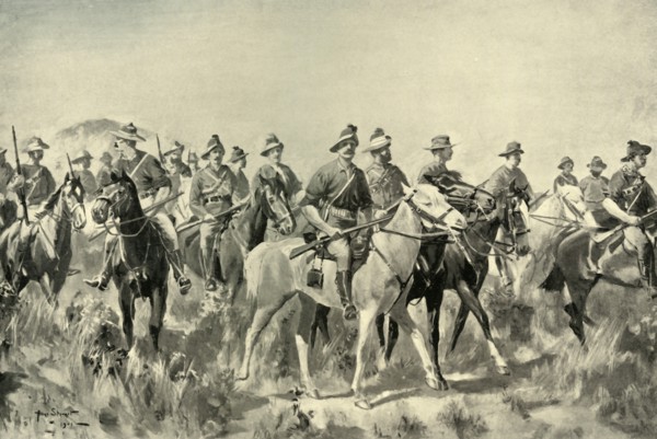 'Australian Bushmen on the March', 1901. Creator: Allan Stewart.