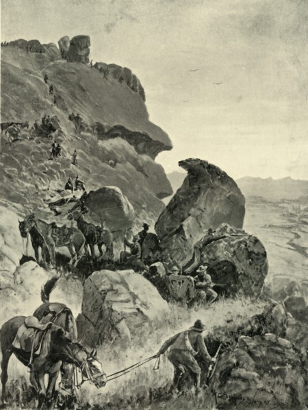'Prinsloo's Last Stand in the Valley of the Little Caledon: The Boers' Position on the Heights', 190 Creator: MFR.