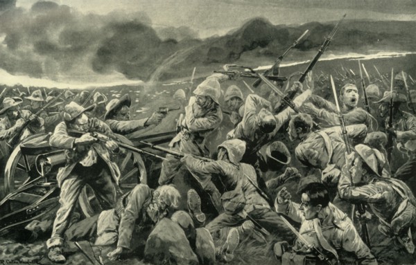 'The Engagement at Vlakfontein: The Derbyshires Re-Taking their Guns', 1902. Creator: Unknown.