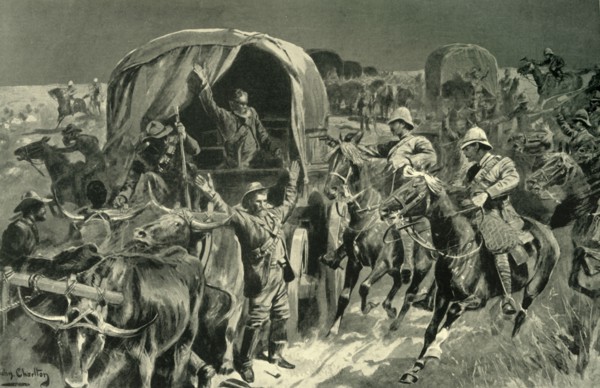 'Night Attack on a Boer Convoy by Mounted Infantry Under Colonel Williams', 1902. Creator: John Charlton.