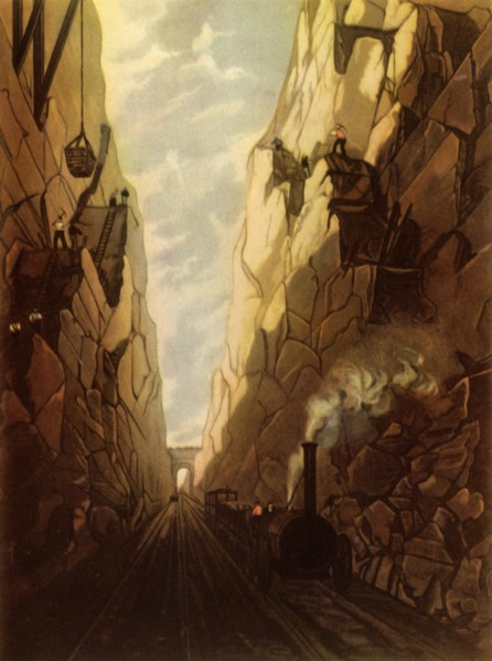 'Olive Mount Cutting on the Liverpool and Manchester Railway', 1831, (1945).  Creator: Thomas Talbot Bury.
