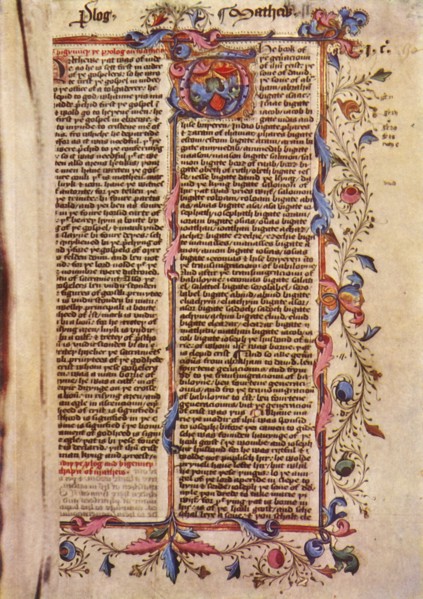 'First Page of St Matthew's Gospel', 15th century, (1943). Creator: Unknown.