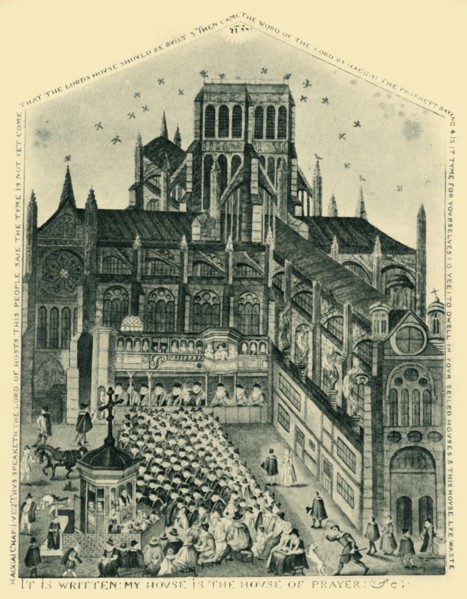 'Preaching at St. Paul's Cross in the Seventeenth Century', (1947). Creator: Unknown.
