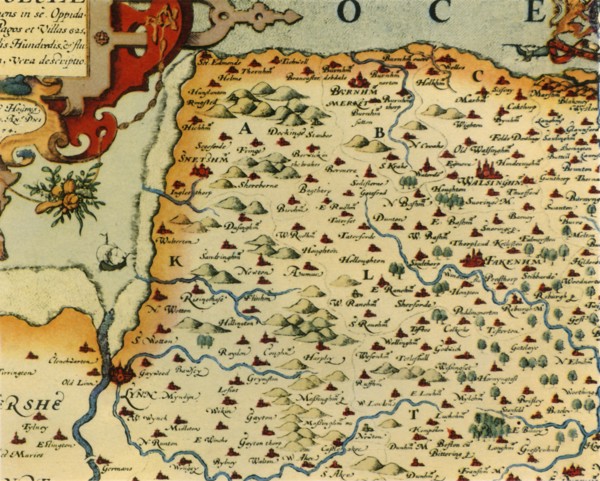'Saxton's Map of Norfolk, 1574', (1944).  Creator: Christopher Saxton.