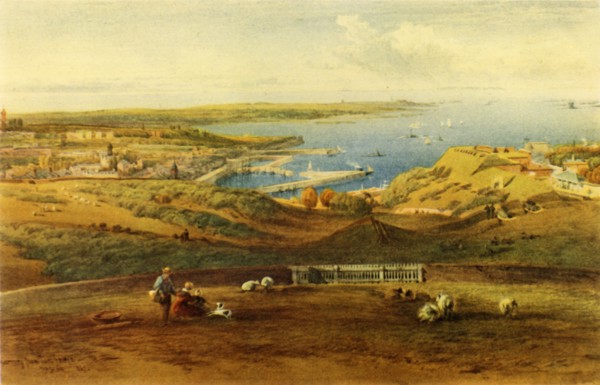 'General View of Guernsey from Port George', 1850, (1946).  Creator: Richard Principal Leitch.