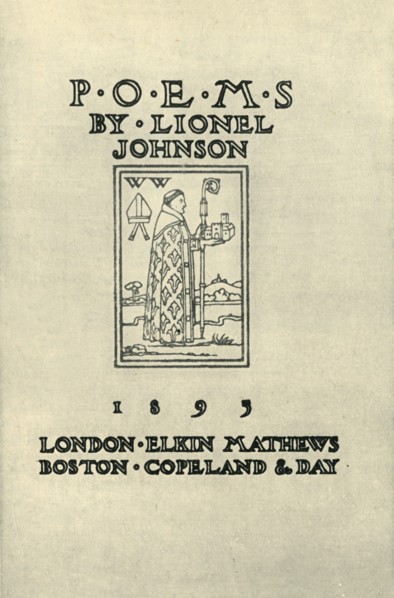 Frontispiece to "Poems" by Lionel Johnson, 1895, (1946).  Creator: Unknown.