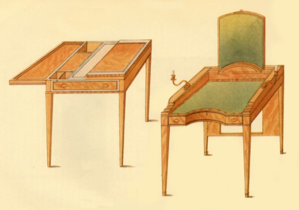 Dressing table and folding table, 1787, (1946). Creator: Unknown.