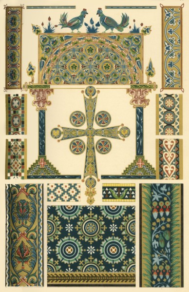 Byzantine glass mosaic, coloured enamel, illumination, (1898). Creator: Unknown.