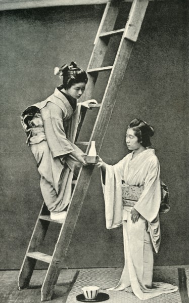 'Bringing Sakè', 1891. Creator: Unknown.