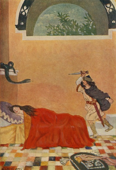 'He was horrified to see a snake on the wall', 1917. Creator: Unknown.