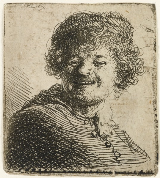 Self-portrait in a cap: laughing, 1630. Creator: Rembrandt Harmensz van Rijn.