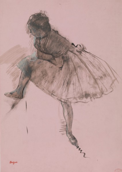 Study of a Ballet Dancer (recto); Two Studies of Dancers (verso), ca. 1873. Creator: Edgar Degas.
