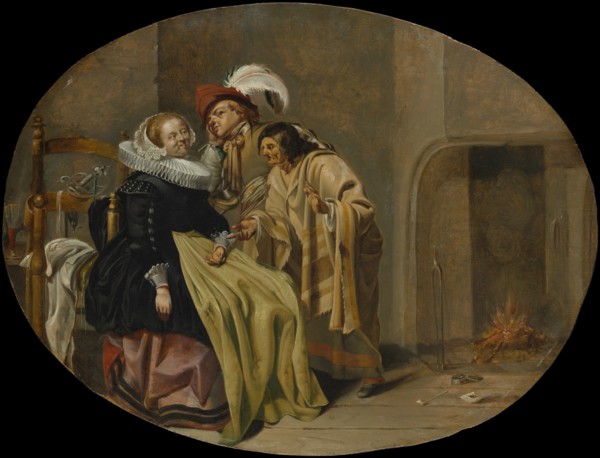 A Couple in an Interior with a Gypsy Fortune-Teller, ca. 1632-33. Creator: Jacob Duck.