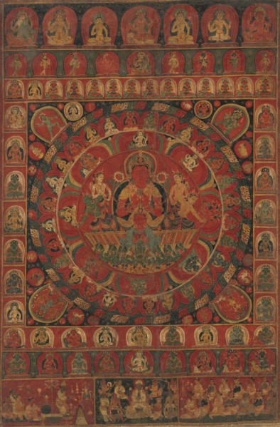 Mandala of the Sun God Surya Surrounded by Eight Planetary Deities, dated, likely 1379. Creator: Kitaharasa.