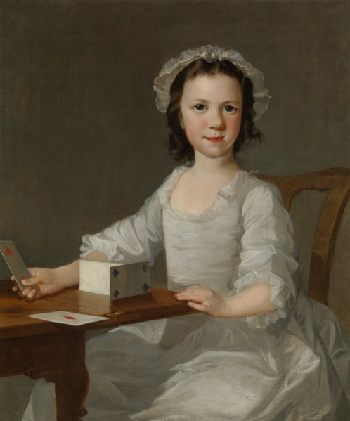 Girl Building a House of Cards, mid-18th century. Creator: Attributed to Thomas Frye (Irish, Dublin, born ca. 1711-12, died 1762 London).