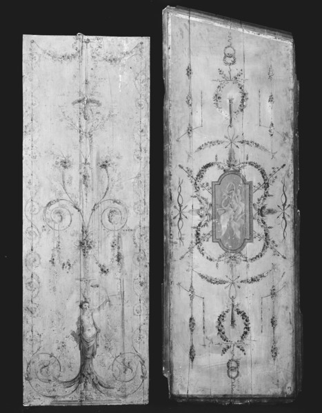 Window embrasure panel with Leda and the Swan, late 18th century. Creator: Unknown.