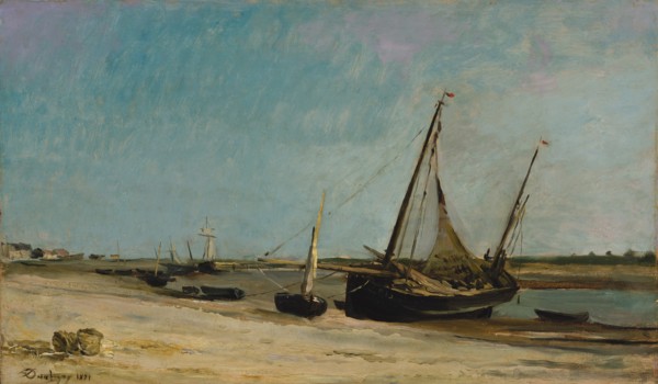 Boats on the Seacoast at Étaples, 1871. Creator: Charles Francois Daubigny.