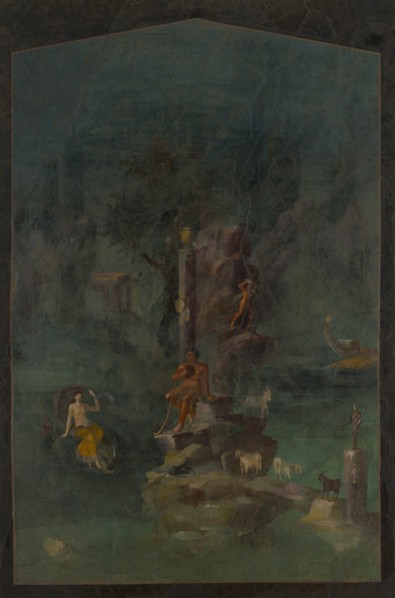 Wall painting: Polyphemus and Galatea in a landscape, from the imperial villa..., 1st century B.C. Creator: Unknown.