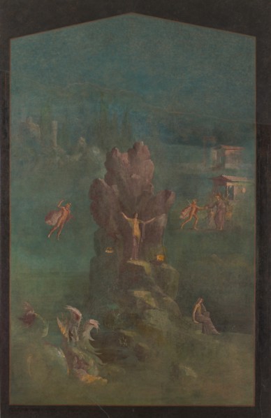 Wall painting: Perseus and Andromeda in landscape, from the imperial villa..., 1st century B.C. Creator: Unknown.