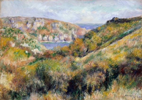 Hills around the Bay of Moulin Huet, Guernsey, 1883. Creator: Pierre-Auguste Renoir.