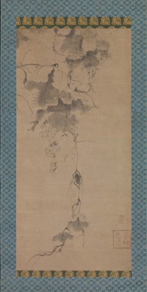 Cicada on a Grapevine, late 14th century. Creator: Bokurin Guan.
