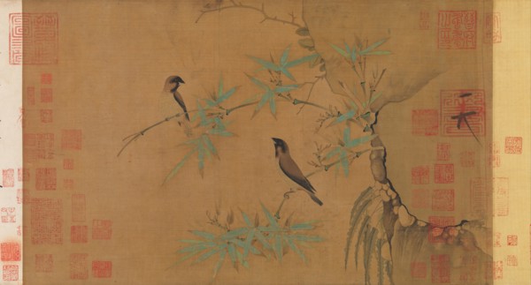 Finches and bamboo, early 12th century. Creator: Emperor Huizong.