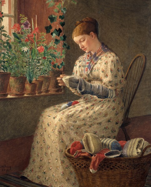A Month's Darning, 1876. Creator: Enoch Wood Perry.