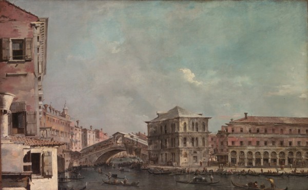 The Grand Canal above the Rialto, late 1760s. Creator: Francesco Guardi.