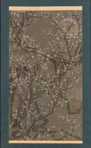 White Plum Blossoms and Moon, 1755. Creator: Ito Jakuchu.