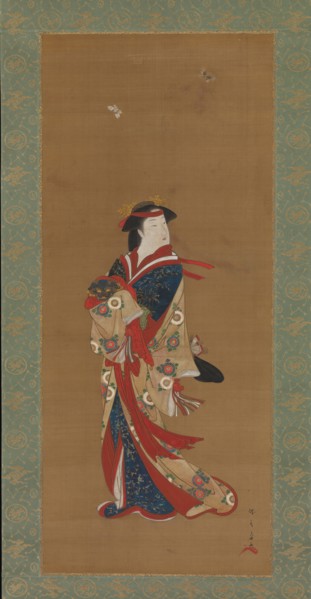 Beauty with Butterflies, 18th century. Creator: Shunsho.