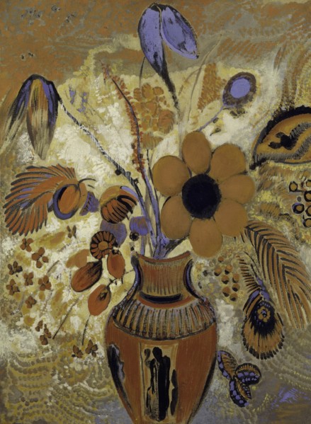 Etruscan Vase with Flowers, 1900-1910. Creator: Odilon Redon.